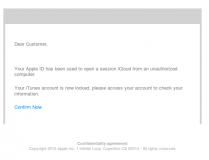 Apple scam email message