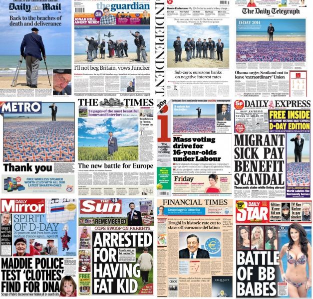 D-Day front pages