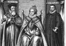 queen elizabeth with Burleigh and Walsingham