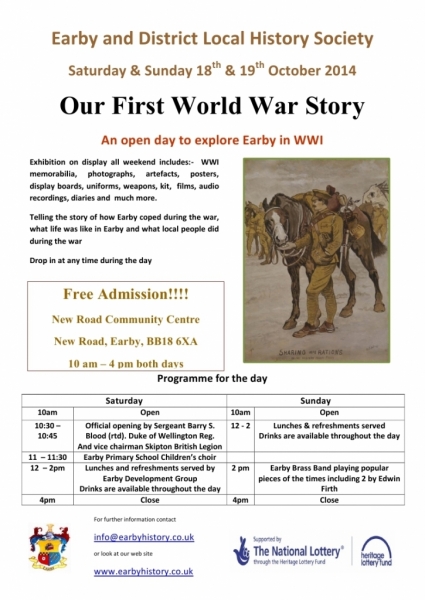 Earby History Society exhibition poster