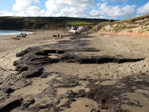 Praa Sands, exposed peat layer