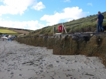 Praa Sands, steps now end above beach