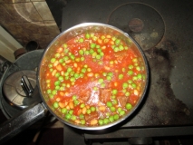 Burger and beans