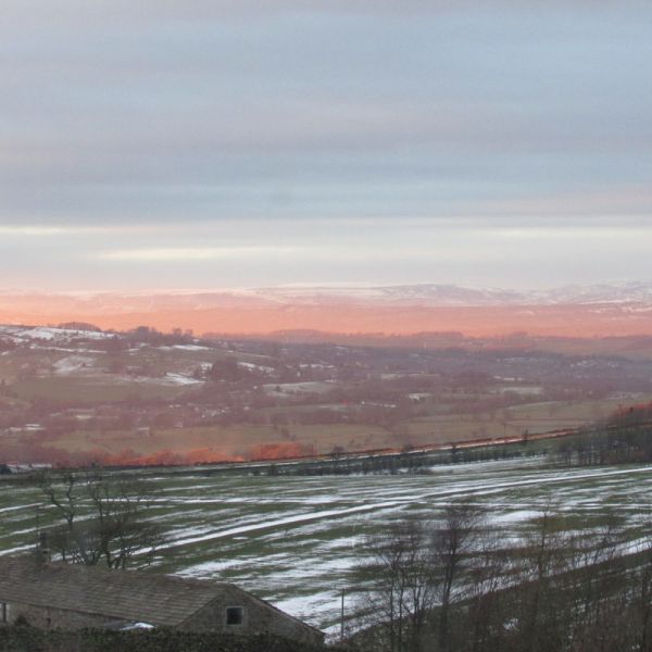 Snowy sunset 1