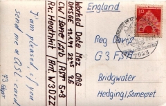 Shortwave station postcard back
