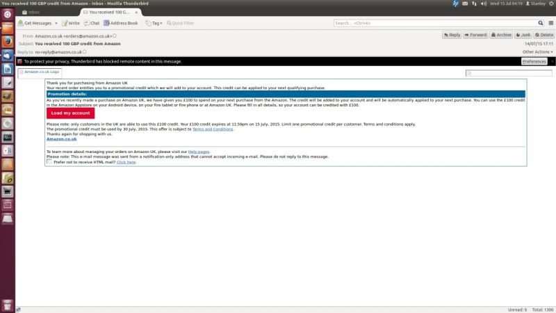 Amazon scam screenshot
